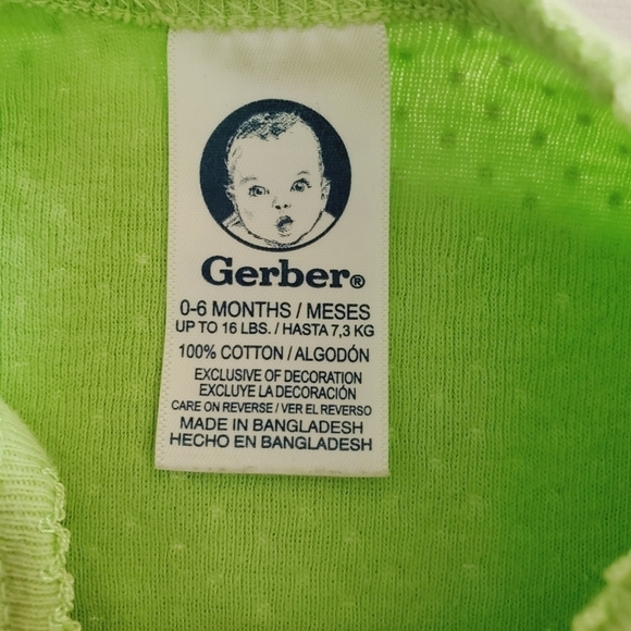 K1103 * Gerber Green Polka Dot Sleep Sack Embroidered Cat Size 0/6M - Picture 4 of 6